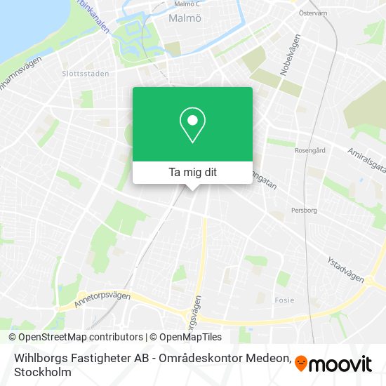 Wihlborgs Fastigheter AB - Områdeskontor Medeon karta