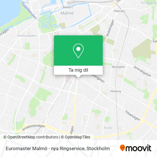 Euromaster Malmö - nya Ringservice karta