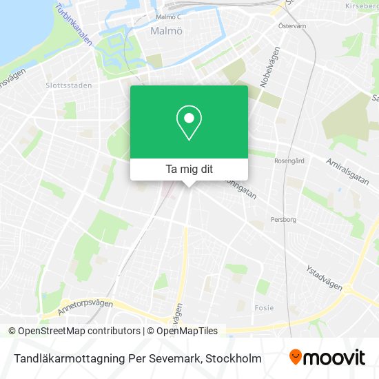 Tandläkarmottagning Per Sevemark karta