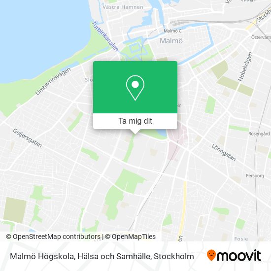 Malmö Högskola, Hälsa och Samhälle karta