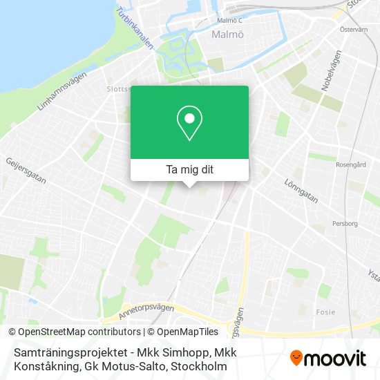 Samträningsprojektet - Mkk Simhopp, Mkk Konståkning, Gk Motus-Salto karta