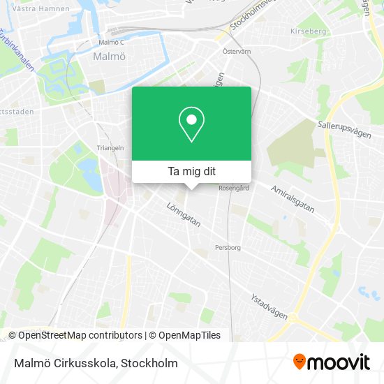 Malmö Cirkusskola karta