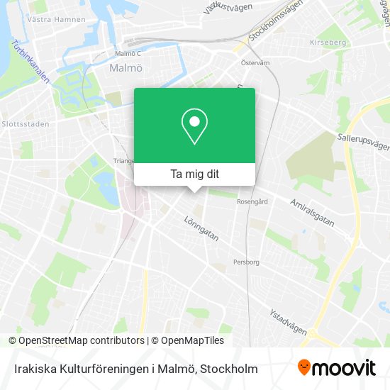 Irakiska Kulturföreningen i Malmö karta