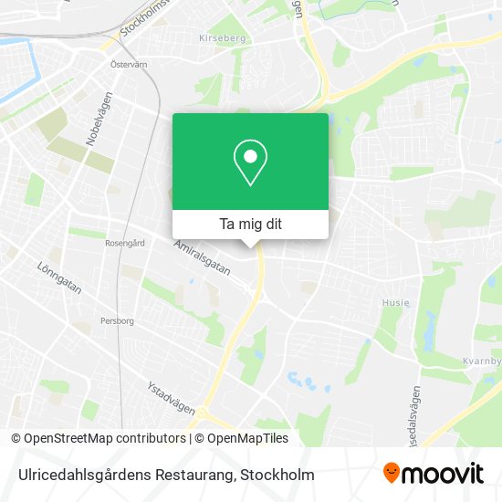Ulricedahlsgårdens Restaurang karta
