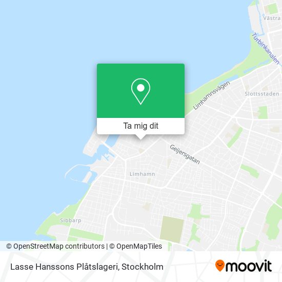 Lasse Hanssons Plåtslageri karta