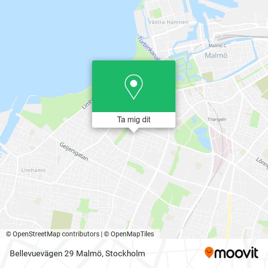 Bellevuevägen 29 Malmö karta