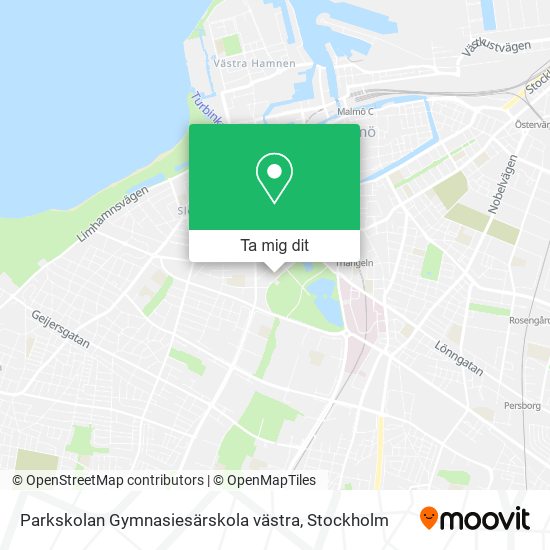 Parkskolan Gymnasiesärskola västra karta