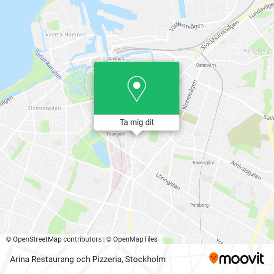 Arina Restaurang och Pizzeria karta
