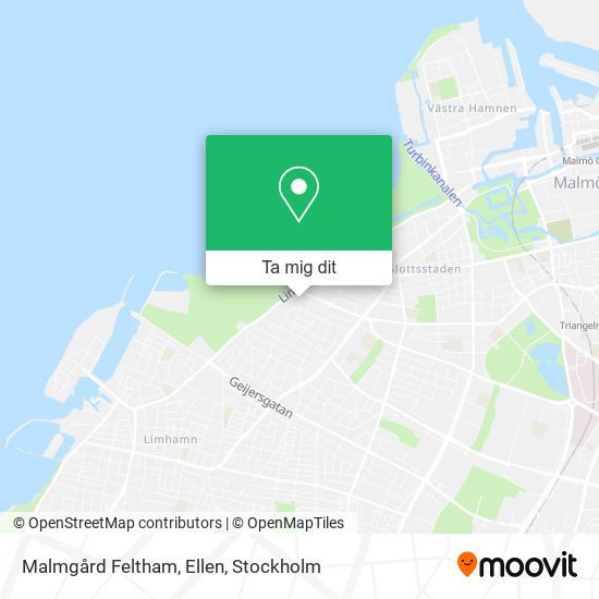 Malmgård Feltham, Ellen karta