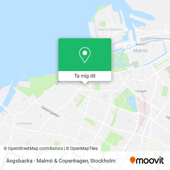 Ängsbacka - Malmö & Copenhagen karta