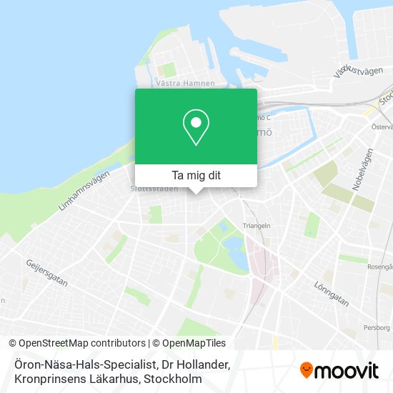 Öron-Näsa-Hals-Specialist, Dr Hollander, Kronprinsens Läkarhus karta