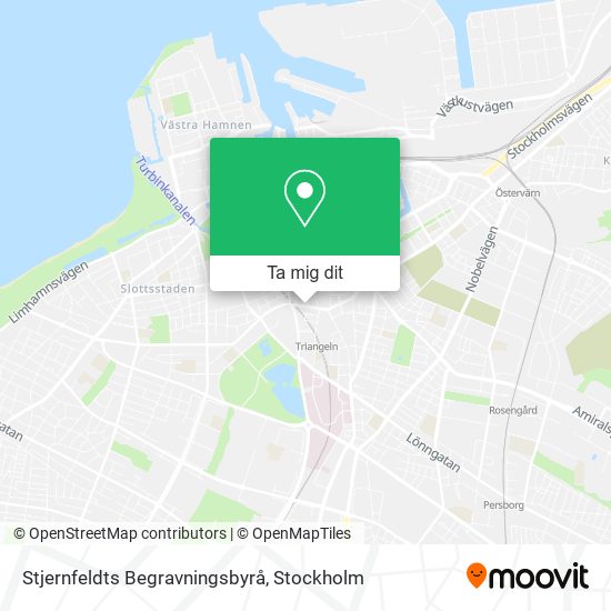 Stjernfeldts Begravningsbyrå karta