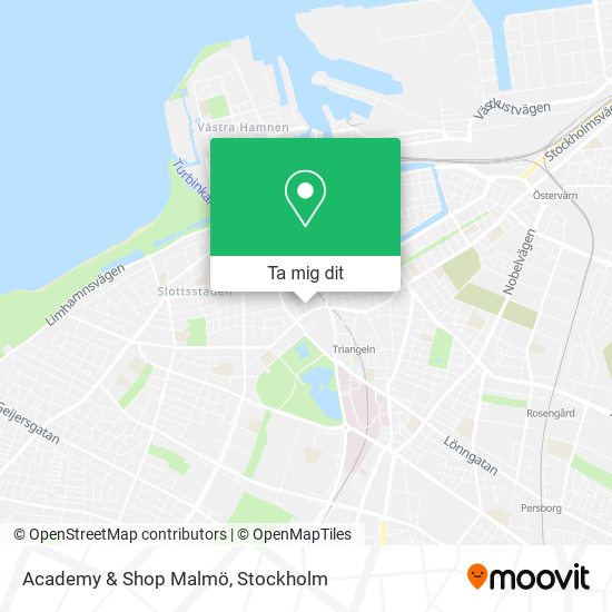Academy & Shop Malmö karta