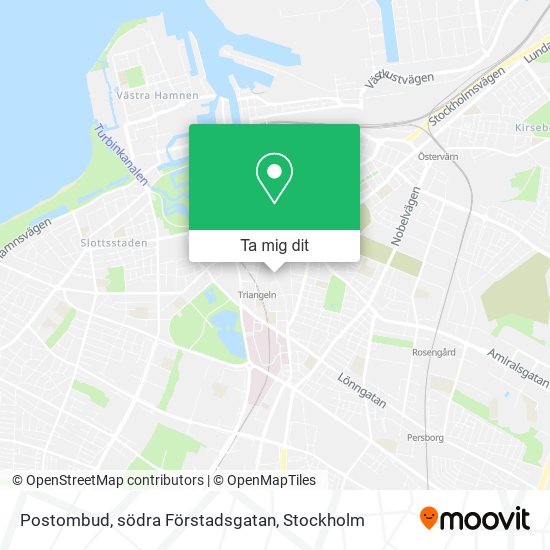 Postombud, södra Förstadsgatan karta