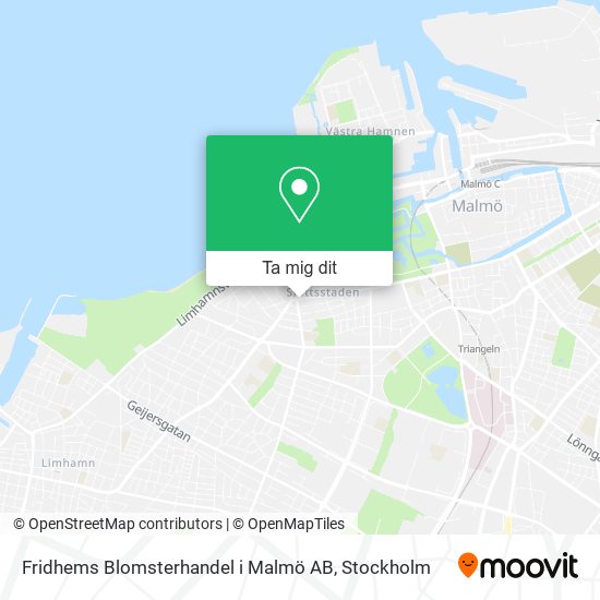 Fridhems Blomsterhandel i Malmö AB karta