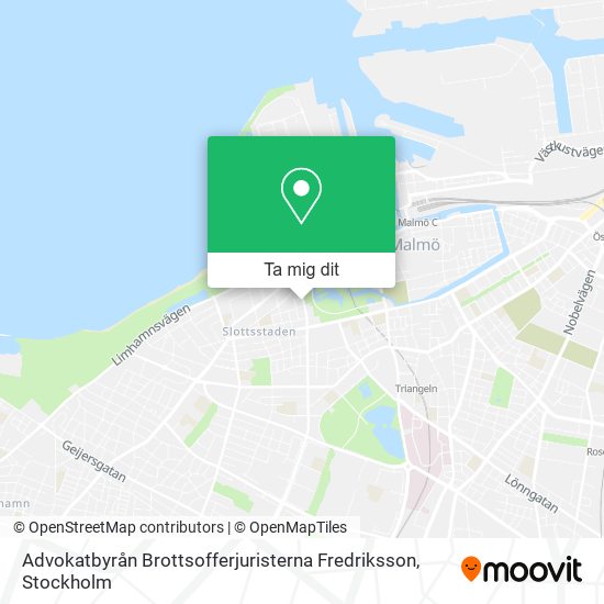Advokatbyrån Brottsofferjuristerna Fredriksson karta