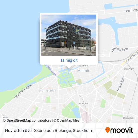 Hovrätten över Skåne och Blekinge karta