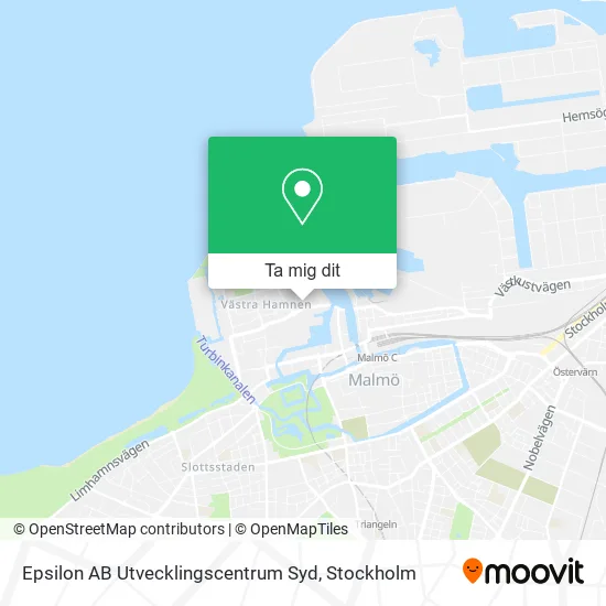 Epsilon AB Utvecklingscentrum Syd karta