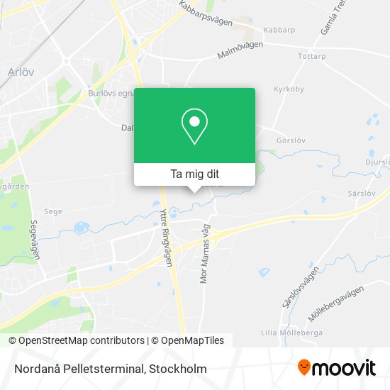Nordanå Pelletsterminal karta