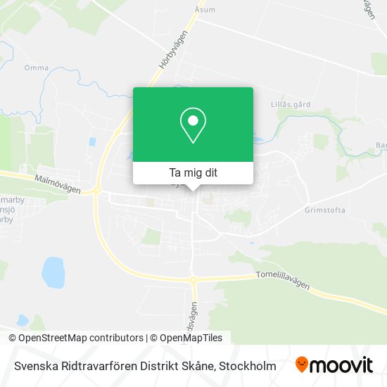 Svenska Ridtravarfören Distrikt Skåne karta