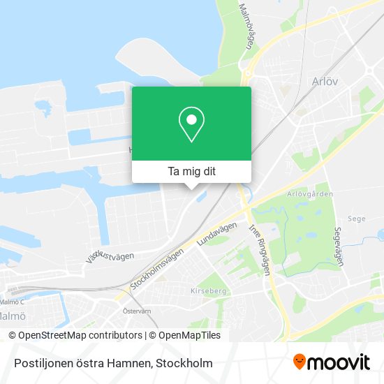 Postiljonen östra Hamnen karta