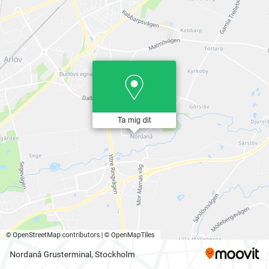 Nordanå Grusterminal karta