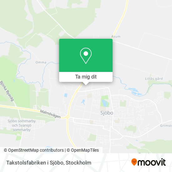 Takstolsfabriken i Sjöbo karta