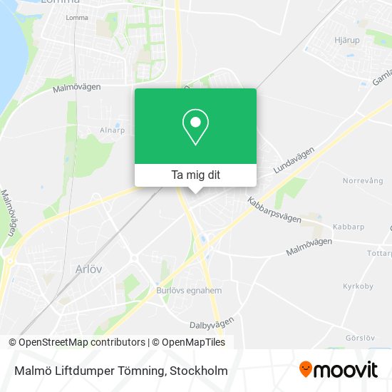 Malmö Liftdumper Tömning karta