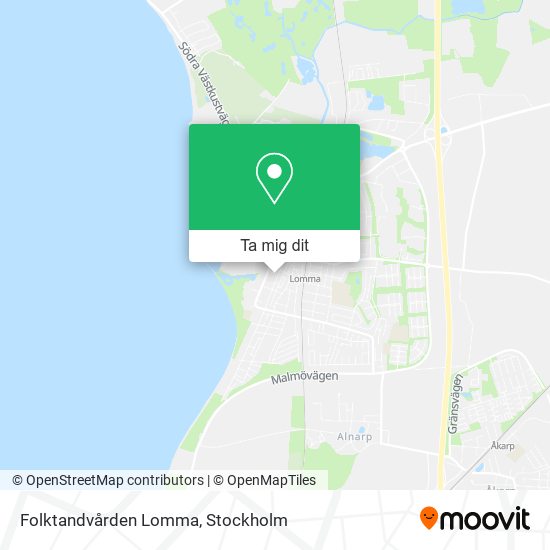 Folktandvården Lomma karta