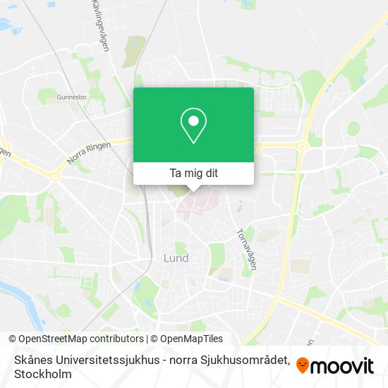 Skånes Universitetssjukhus - norra Sjukhusområdet karta