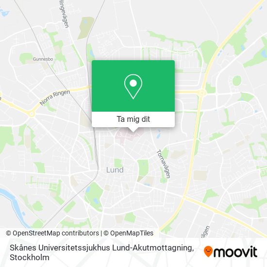 Skånes Universitetssjukhus Lund-Akutmottagning karta