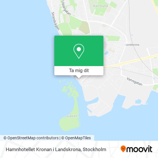 Hamnhotellet Kronan i Landskrona karta