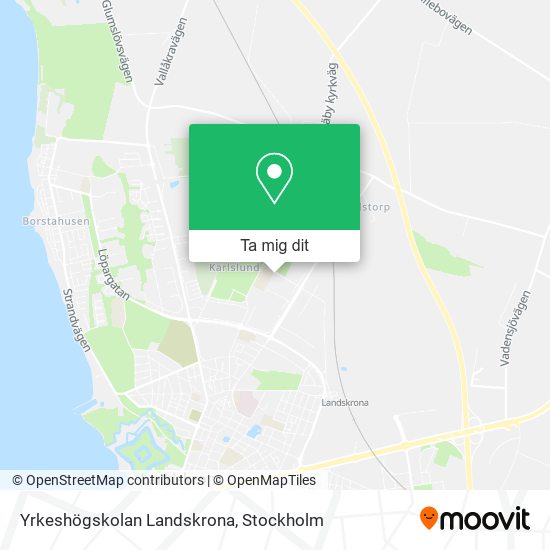 Yrkeshögskolan Landskrona karta