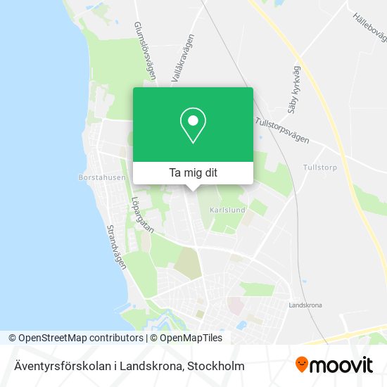 Äventyrsförskolan i Landskrona karta
