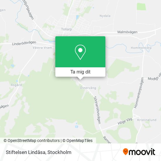 Stiftelsen Lindåsa karta