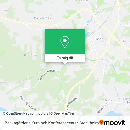 Backagårdens Kurs och Konferenscenter karta