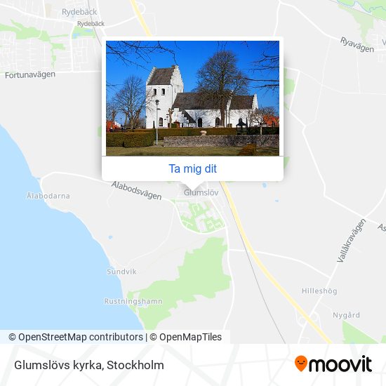 Glumslövs kyrka karta