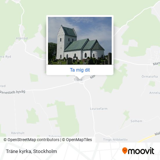 Träne kyrka karta