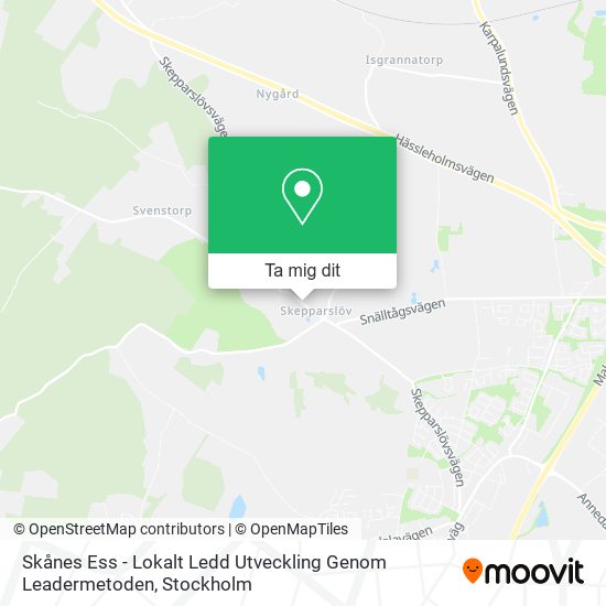 Skånes Ess - Lokalt Ledd Utveckling Genom Leadermetoden karta