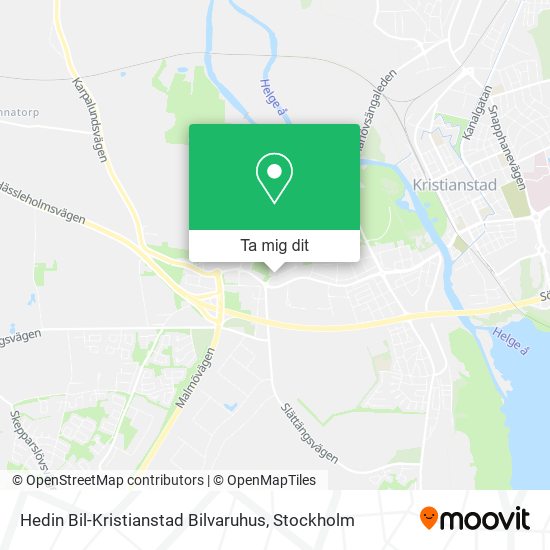Hedin Bil-Kristianstad Bilvaruhus karta