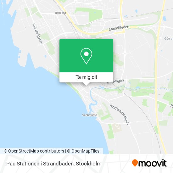 Pau Stationen i Strandbaden karta