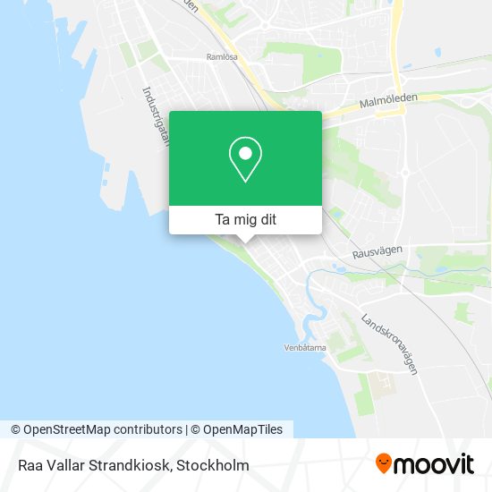 Raa Vallar Strandkiosk karta