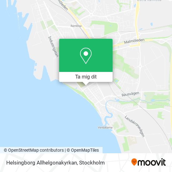 Helsingborg Allhelgonakyrkan karta