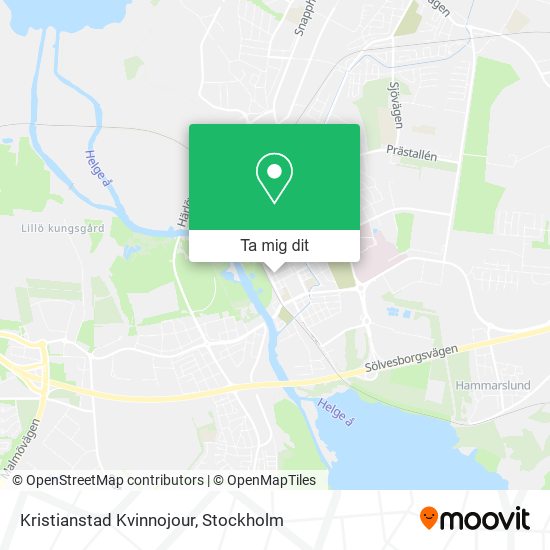 Kristianstad Kvinnojour karta