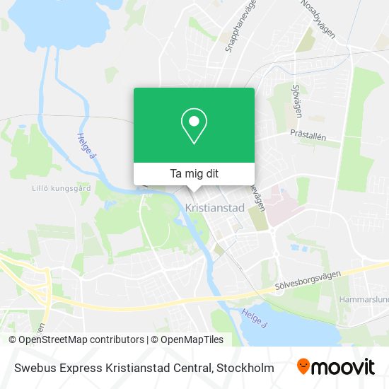 Swebus Express Kristianstad Central karta