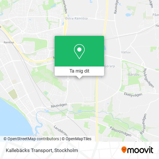 Kallebäcks Transport karta