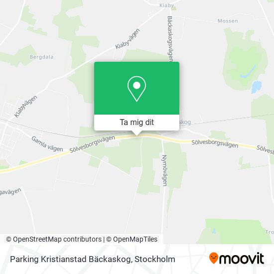 Parking Kristianstad Bäckaskog karta