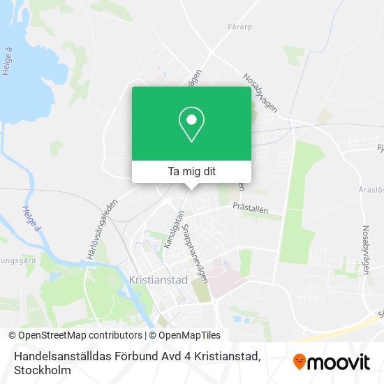 Handelsanställdas Förbund Avd 4 Kristianstad karta