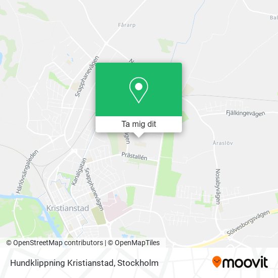 Hundklippning Kristianstad karta