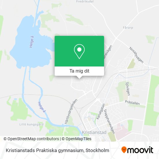 Kristianstads Praktiska gymnasium karta